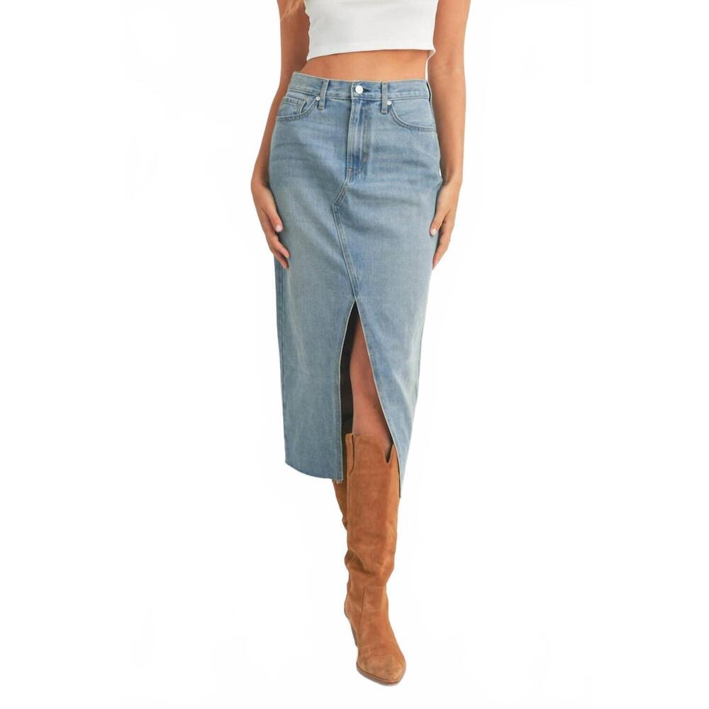 NEW JUST BLACK DENIM open slit skirt in denim - Picture 5 of 5